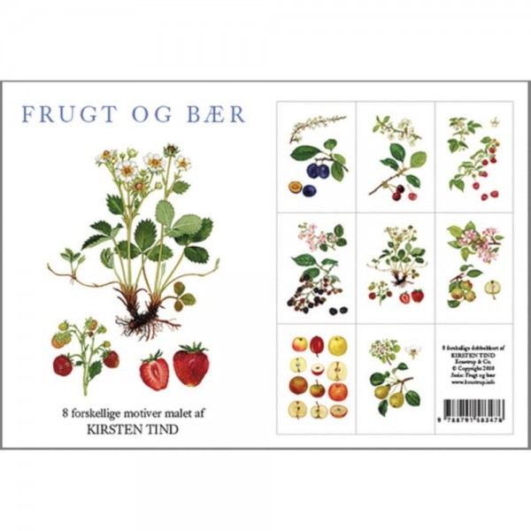 Postkartenset " Früchte und Beeren" - 8 Klappkarten inkl. Umschlag